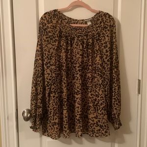 NWT Ava & Viv leopard print sheer top w/tan cami size 4x (28W-30W)